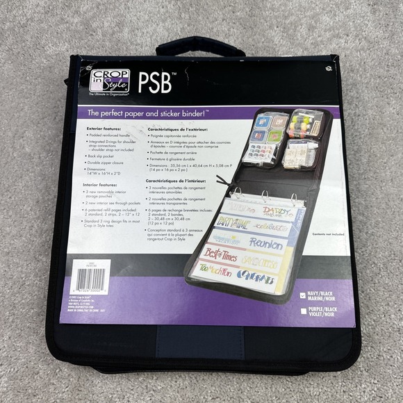 Crop in Style PSB Zippered 3Ring Binder Sticker Scrapbook Carry Case Accessories - Picture 1 of 8